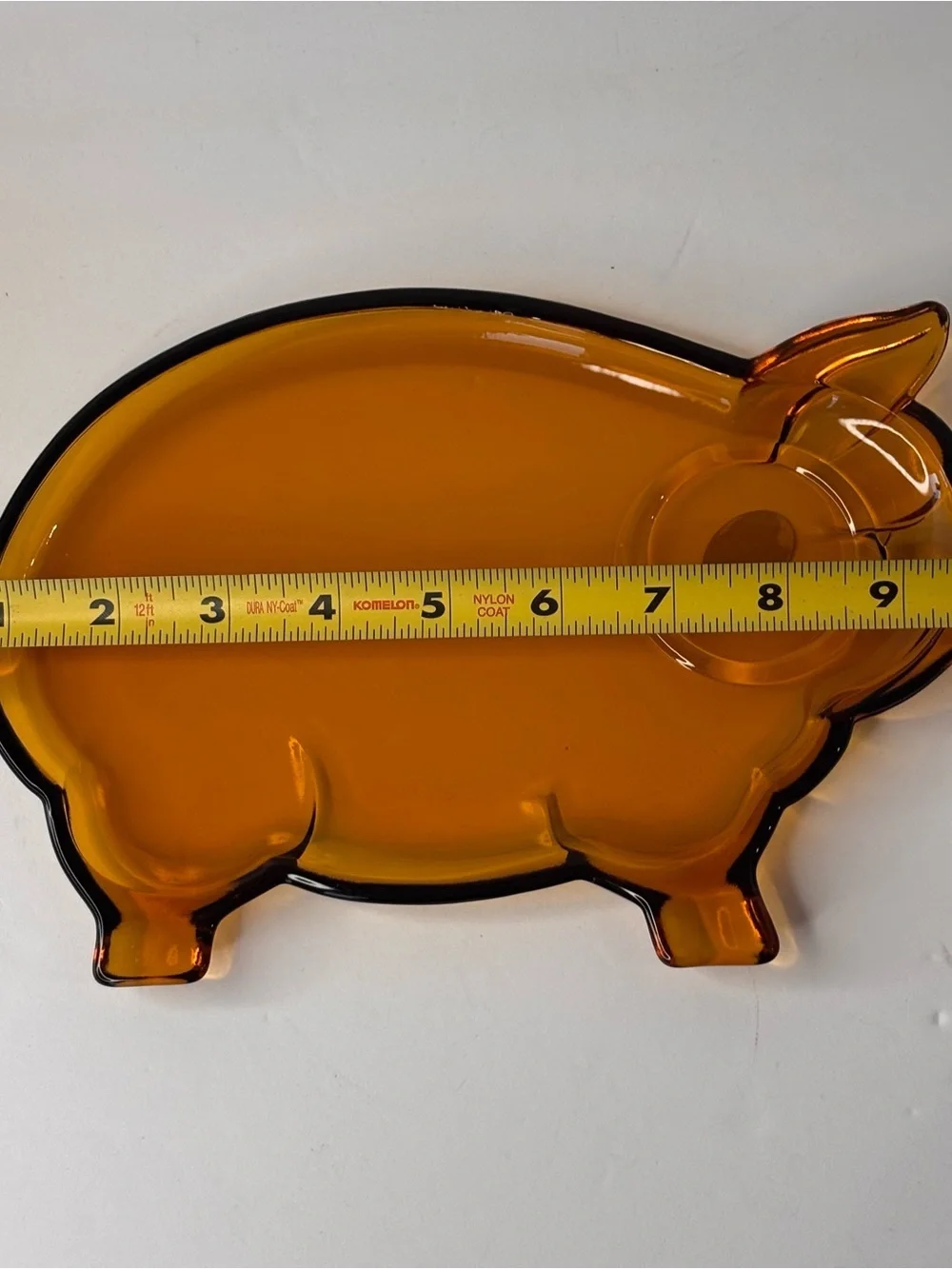 Vtg  1980’s Tiara Amber Glass Pig Snack Plates and Cups in Original Box Set Of 2